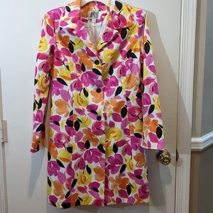 DEPECHE spring coat.  Size 8.  Colorful and cheerful.  Button down.